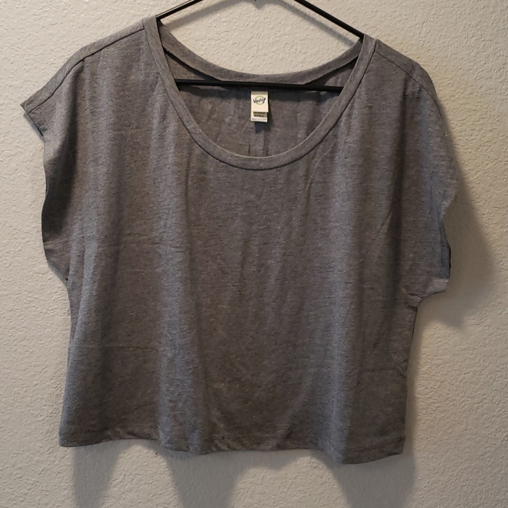 Womens Gray Crop Top Size S